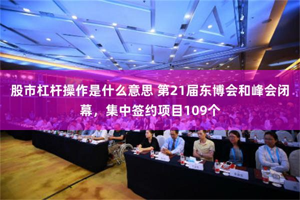 股市杠杆操作是什么意思 第21届东博会和峰会闭幕，集中签约项目109个
