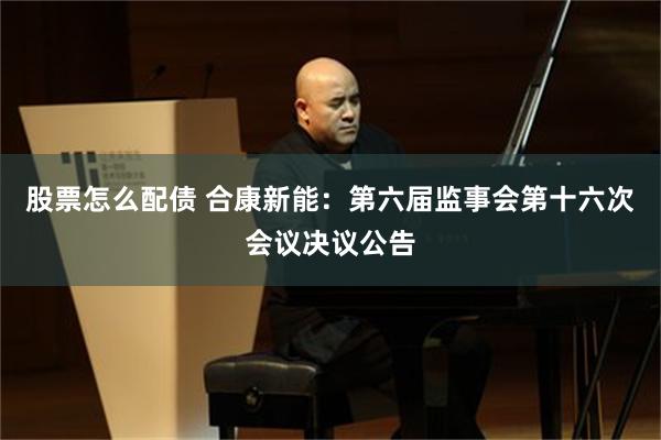 股票怎么配债 合康新能：第六届监事会第十六次会议决议公告