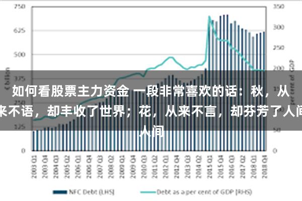 如何看股票主力资金 一段非常喜欢的话：秋，从来不语，却丰收了世界；花，从来不言，却芬芳了人间