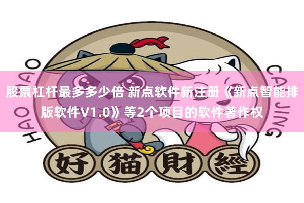 股票杠杆最多多少倍 新点软件新注册《新点智能排版软件V1.0》等2个项目的软件著作权