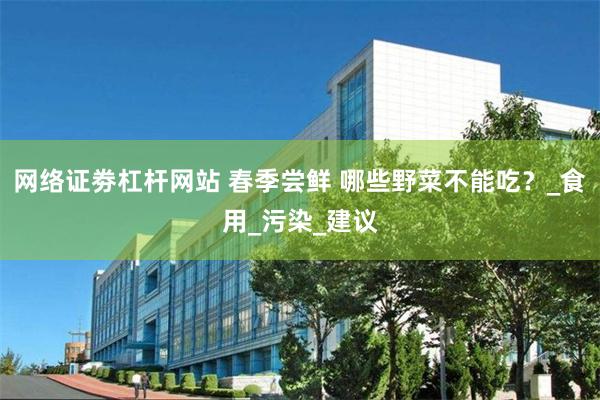 网络证劵杠杆网站 春季尝鲜 哪些野菜不能吃？_食用_污染_建议