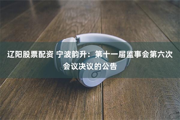 辽阳股票配资 宁波韵升：第十一届监事会第六次会议决议的公告