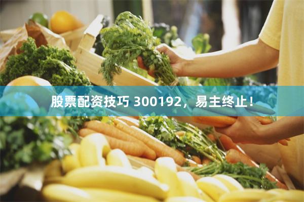 股票配资技巧 300192，易主终止！